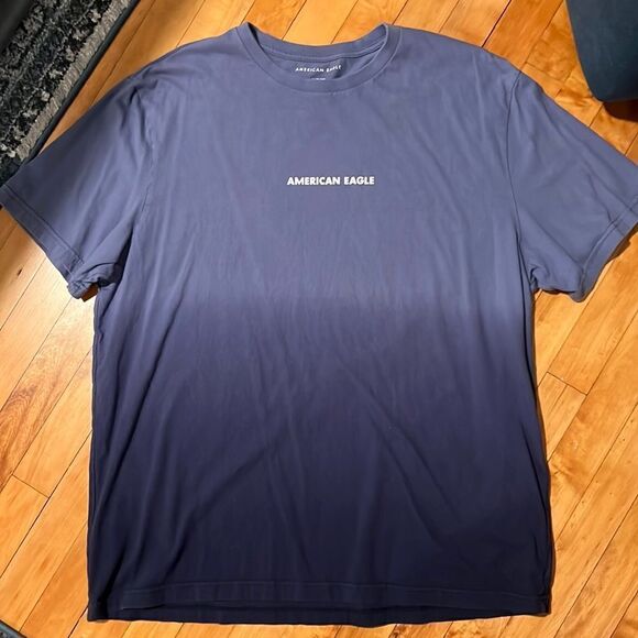 American Eagle AE Cotton Short Sleeve Tee Shirt Ombré Blue size XL - Picture 3 of 8